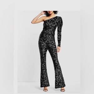 Super High Waisted Sequin Wide Flare Pant